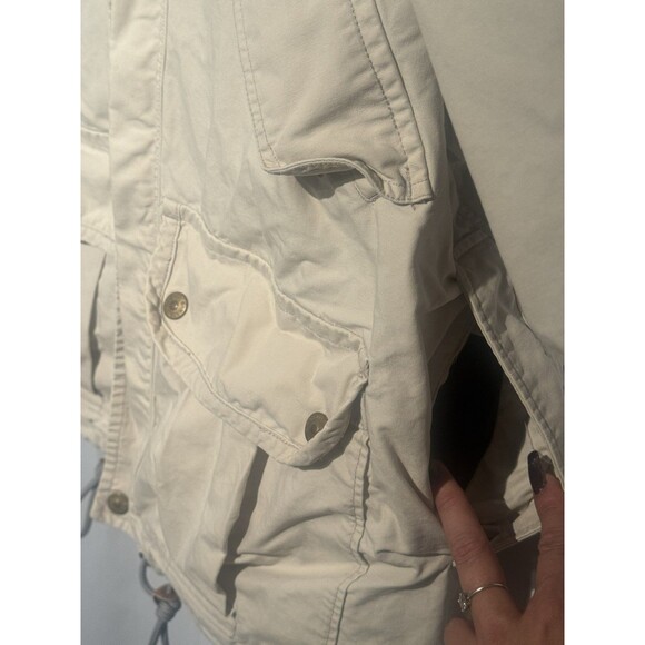 90s VTG BANANA REPUBLIC SAFARI Khaki Jacket Leather Trim Men's LG 100% Cotton - Picture 8 of 15